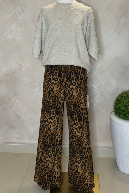 Animal Print Denim Pants