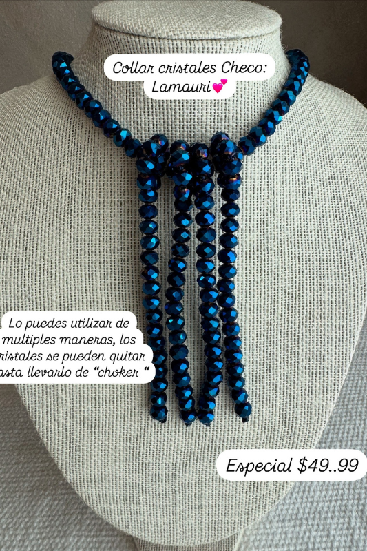 Blue Czech Crystals Necklace