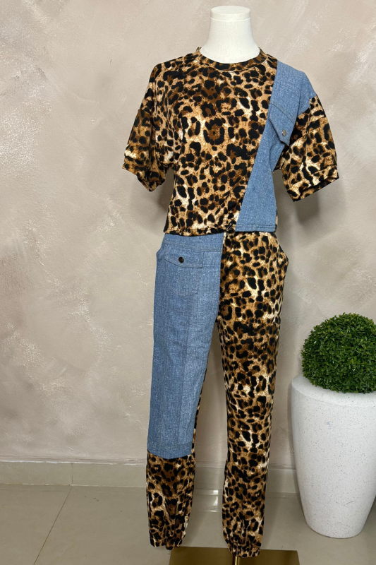 Leopard & Denim Set