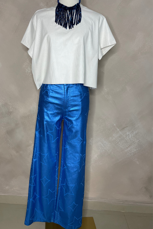 Kari Metallic Blue Pant