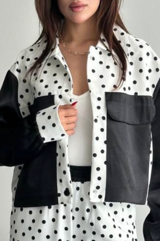 Polka-Dots Jacket Pants Set