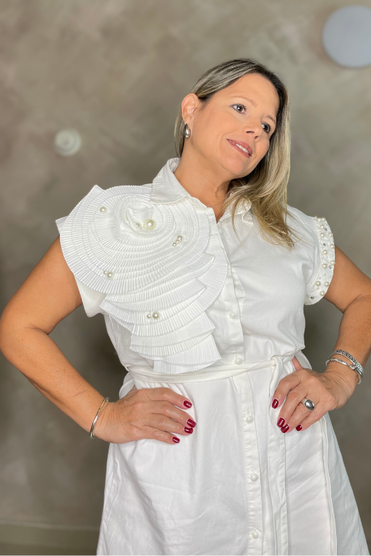 Mia White Flower Dress
