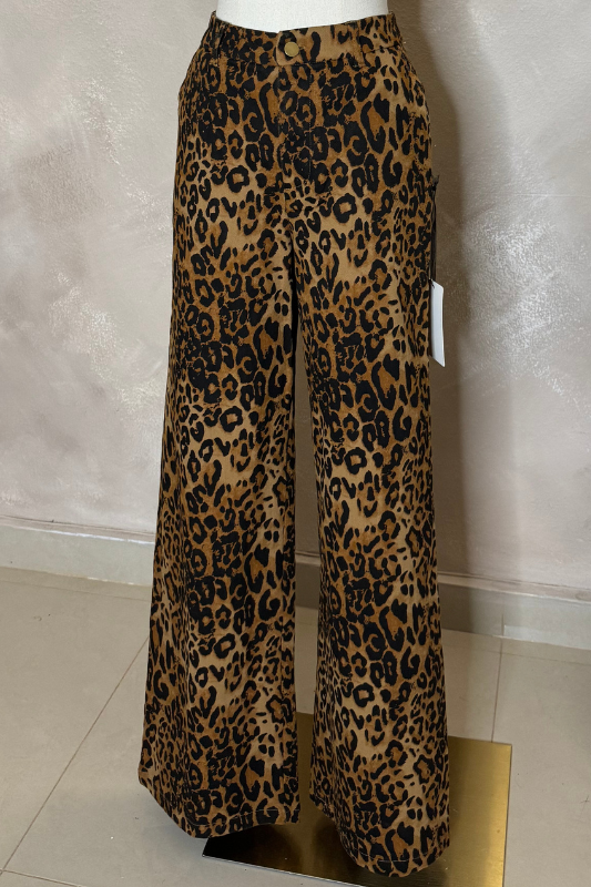 Animal Print Denim Pants
