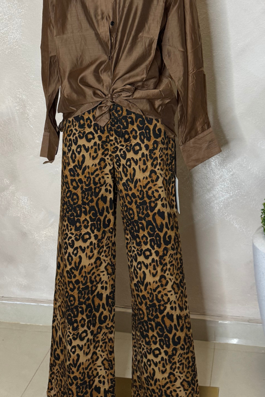 Animal Print Denim Pants