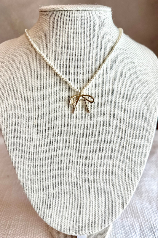 Pearl Bow Necklace