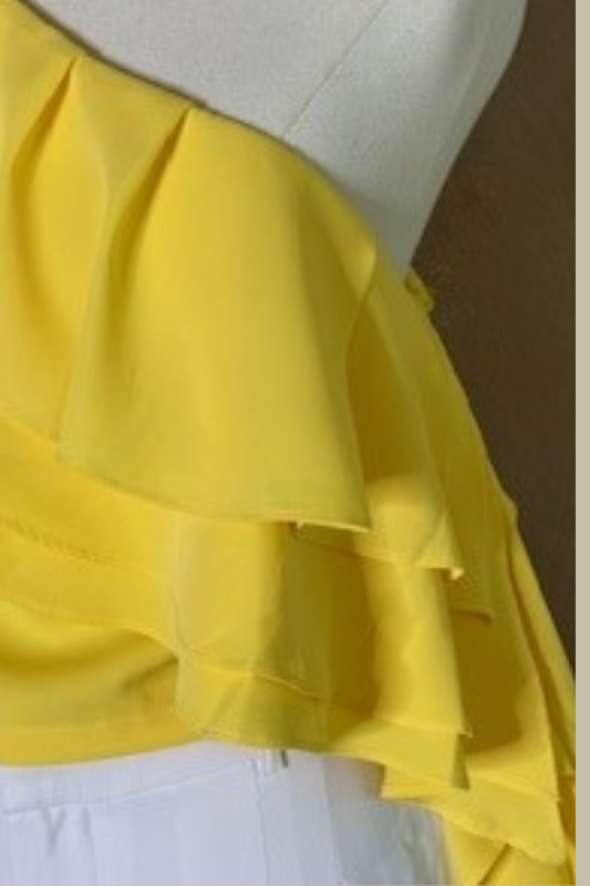 Ceci Ruffle Yellow Top