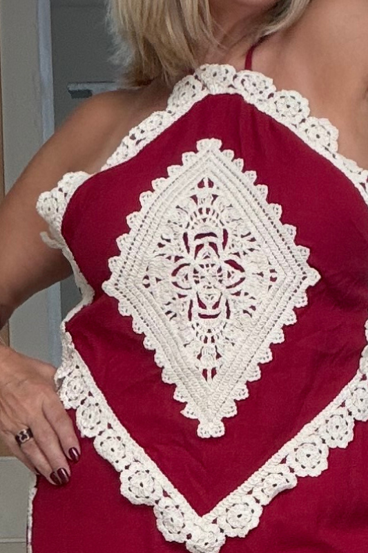 Crochet Linen Pants Set