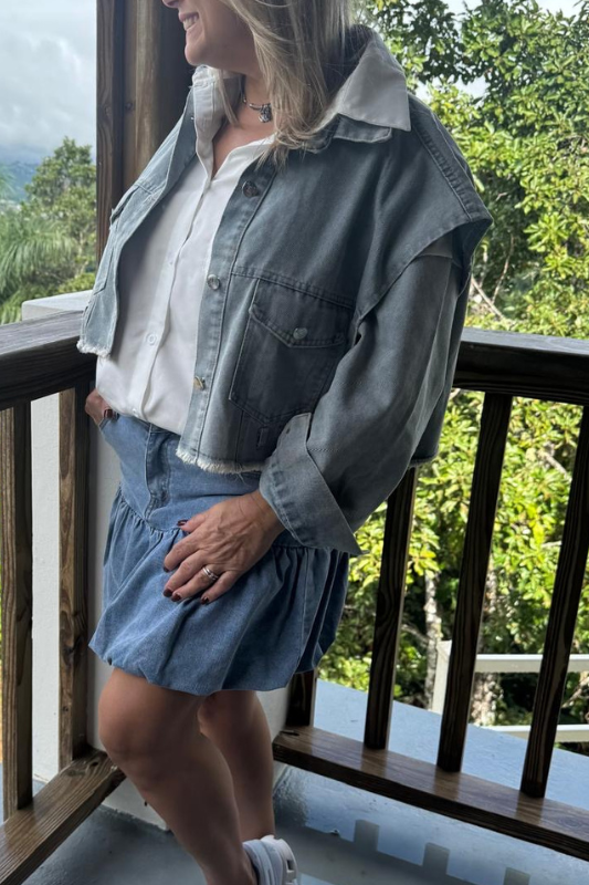 Denim Bubble Skirt