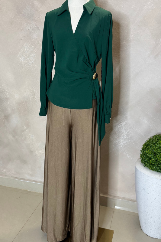 Gold Applique Wrap Top