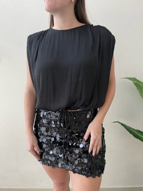 Mini Sequin Black Skirt