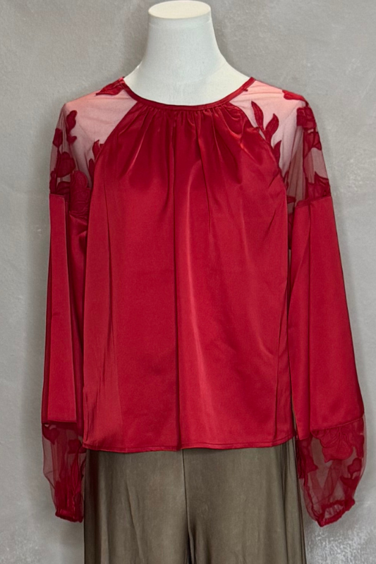 Lace Satin Top