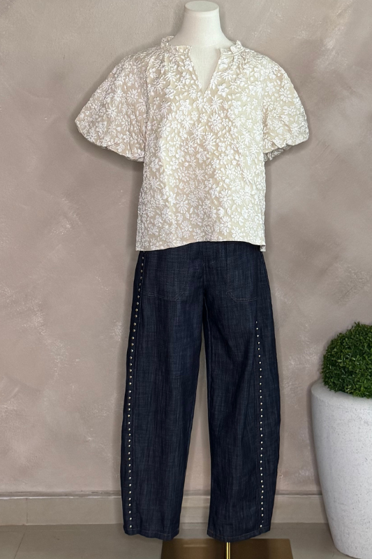 Mini Beige  Flowers Top