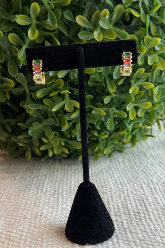 Multi Color Huggie Earring