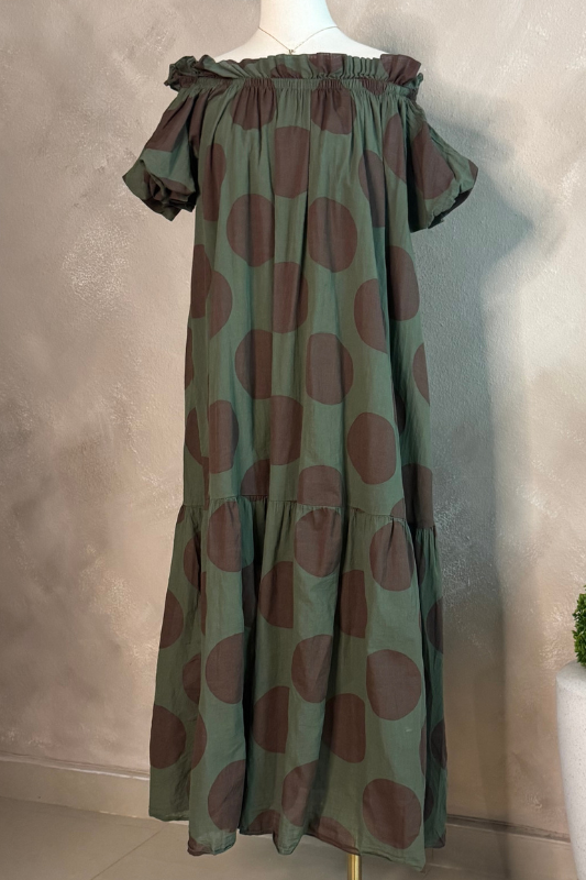 Off Shoulder Polkadots Dress