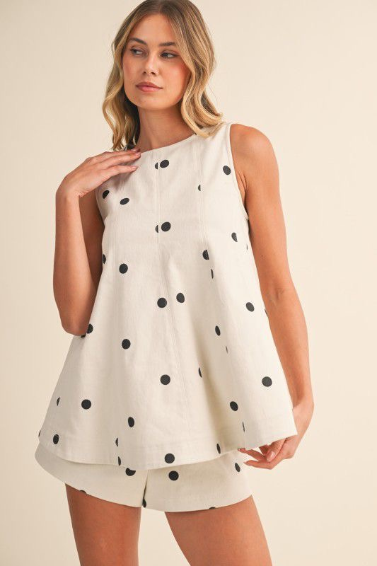Polkadots Peplum Shorts Set
