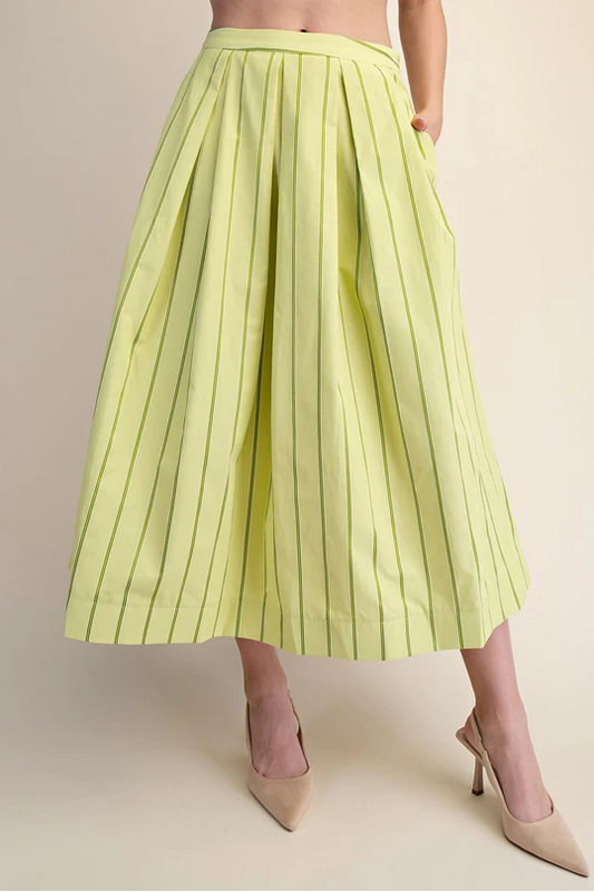 Lime Sttriped  Skirts