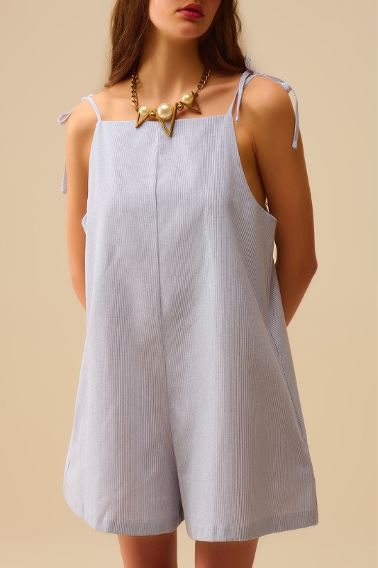 Striped Blue Romper