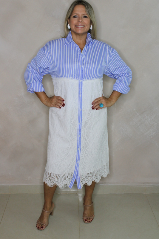 Nil Denim White Dress