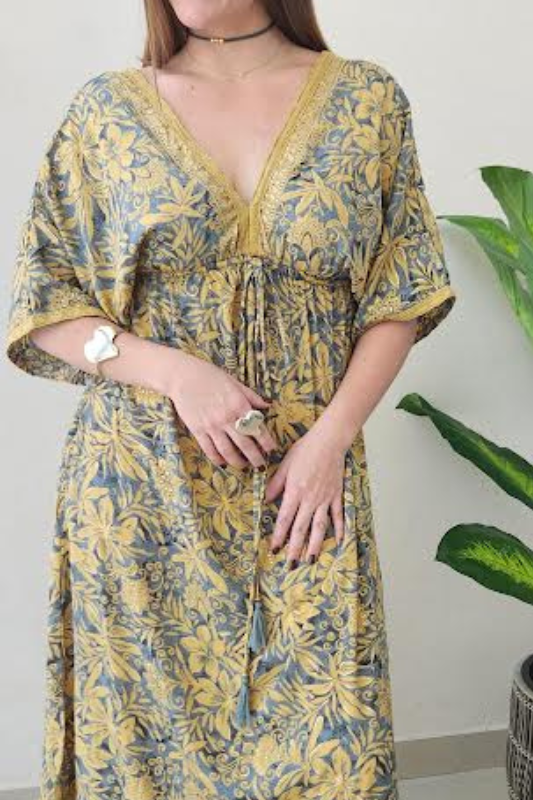 Sisi V Neck Mustard - Maxi