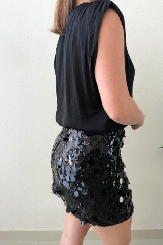 Mini Sequin Black Skirt