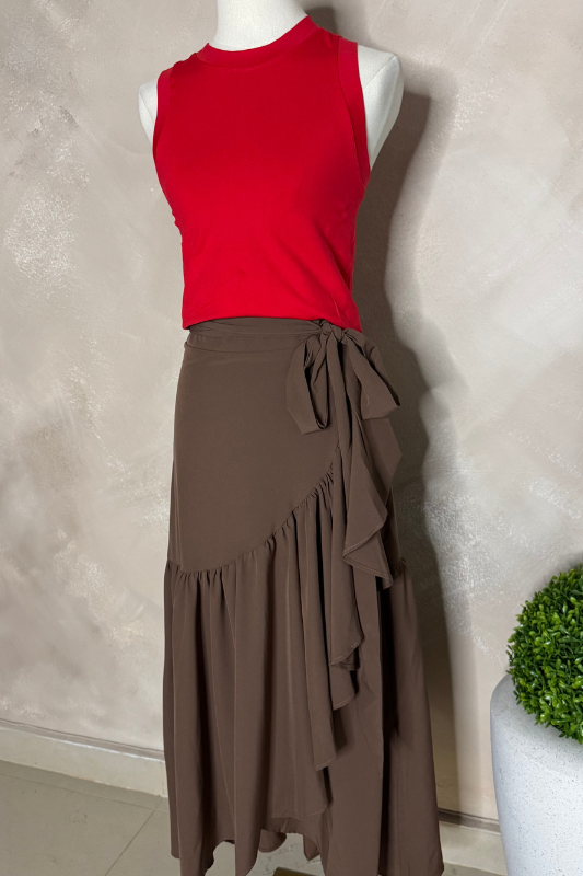 Chocolate Wrap Around Skirt